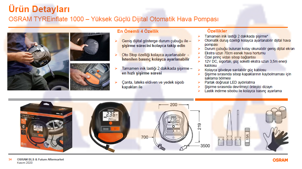 Osram Hava Pompası Dijital 1000 OTI1000